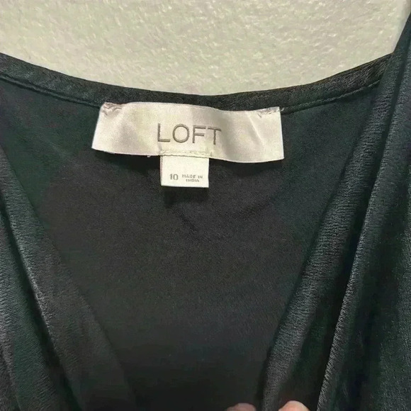 Loft silky Black Dress 10 - Picture 2 of 5